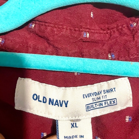OLD NAVY Y2K Burgandy Button Down Collared Shirt Women's Size XL cabincore - Picture 4 of 7